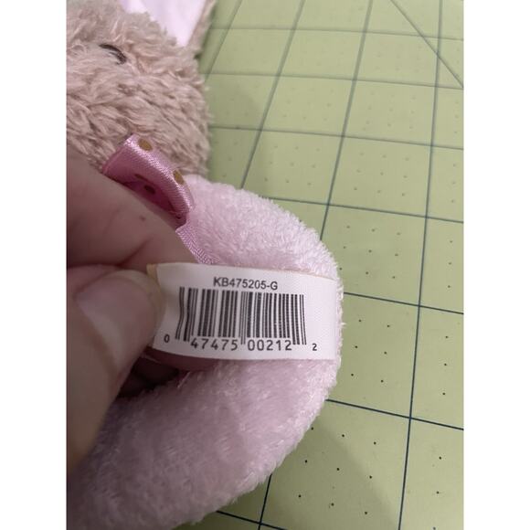 Dan Dee Baby Rattle Brown Bunny Rabbit Pink Circle Polka Dot Plush Easter Toy - Picture 6 of 6